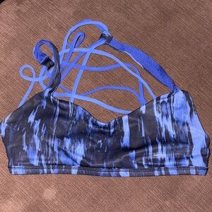 Lululemon Athletica Blue Patterned Strappy Sports Bra